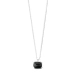 Collier NOW avec agate noire – plaqué argent de Pilgrim