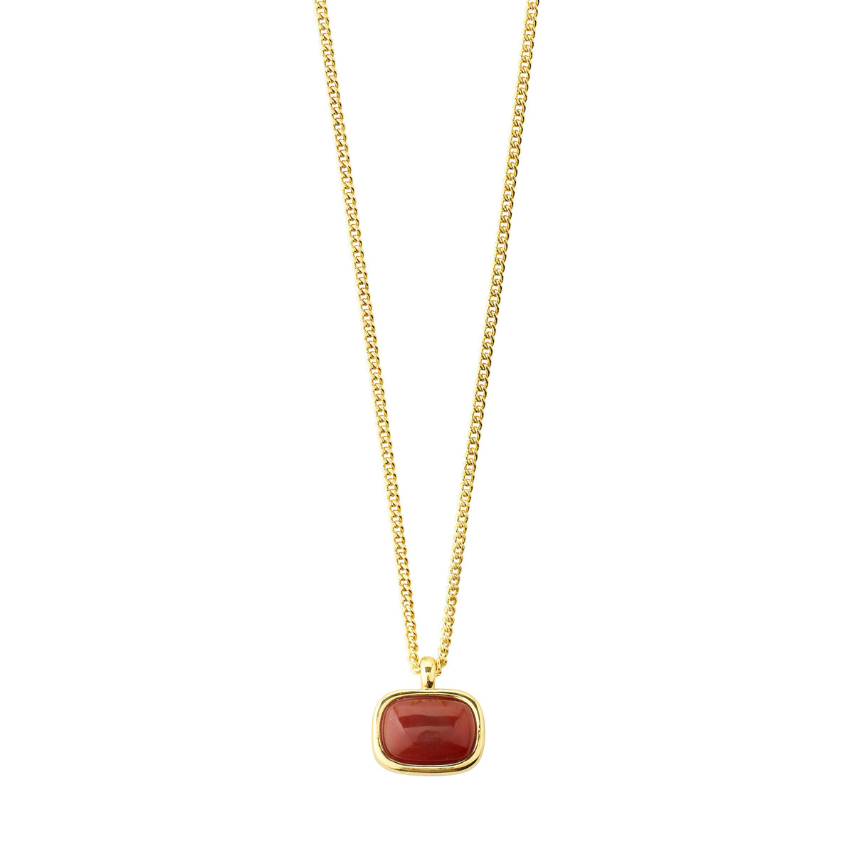 Collier NOW avec agate rouge – plaqué or de Pilgrim