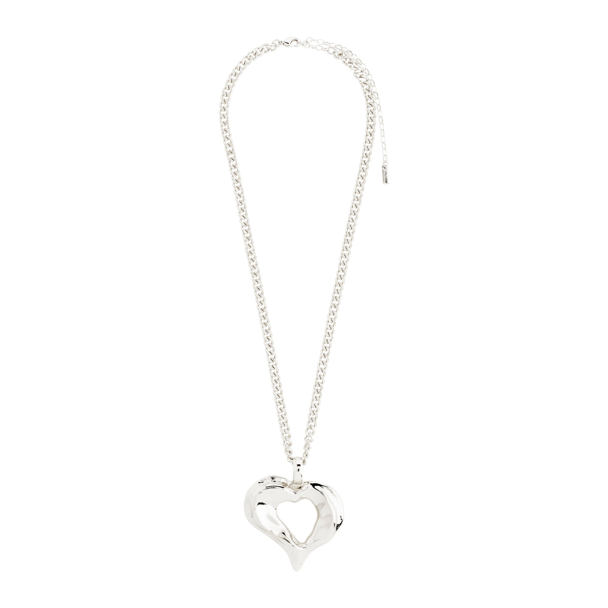 Collier TIDE avec cœur – finition plaquée argent de Pilgrim, vue 3