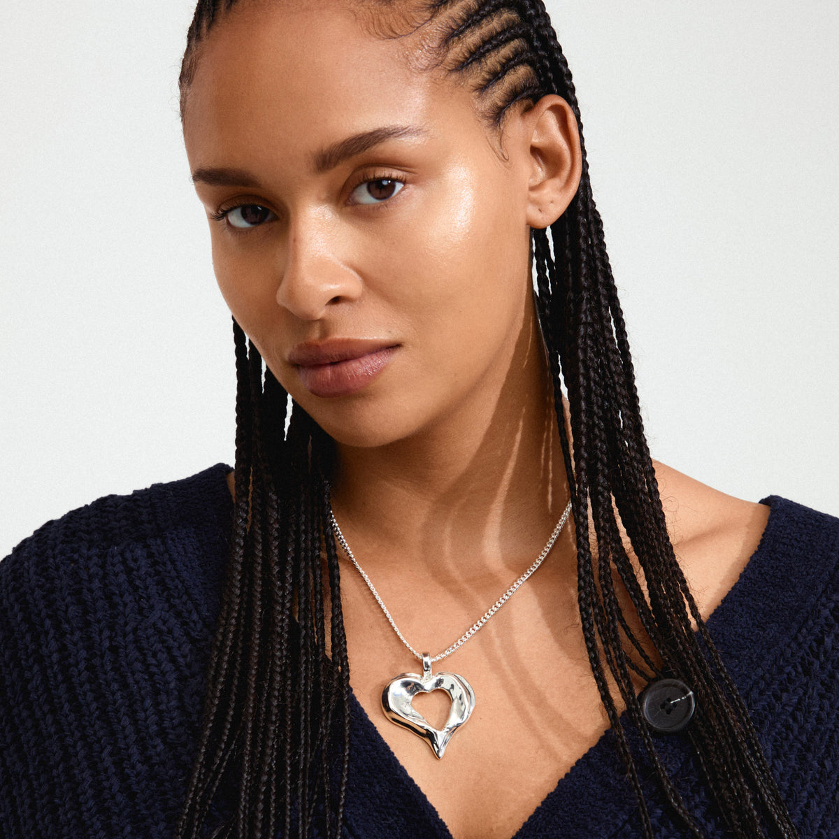 Collier TIDE avec cœur – finition plaquée argent de Pilgrim, vue 4
