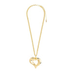 Collier TIDE avec cœur – finition plaquée or de Pilgrim