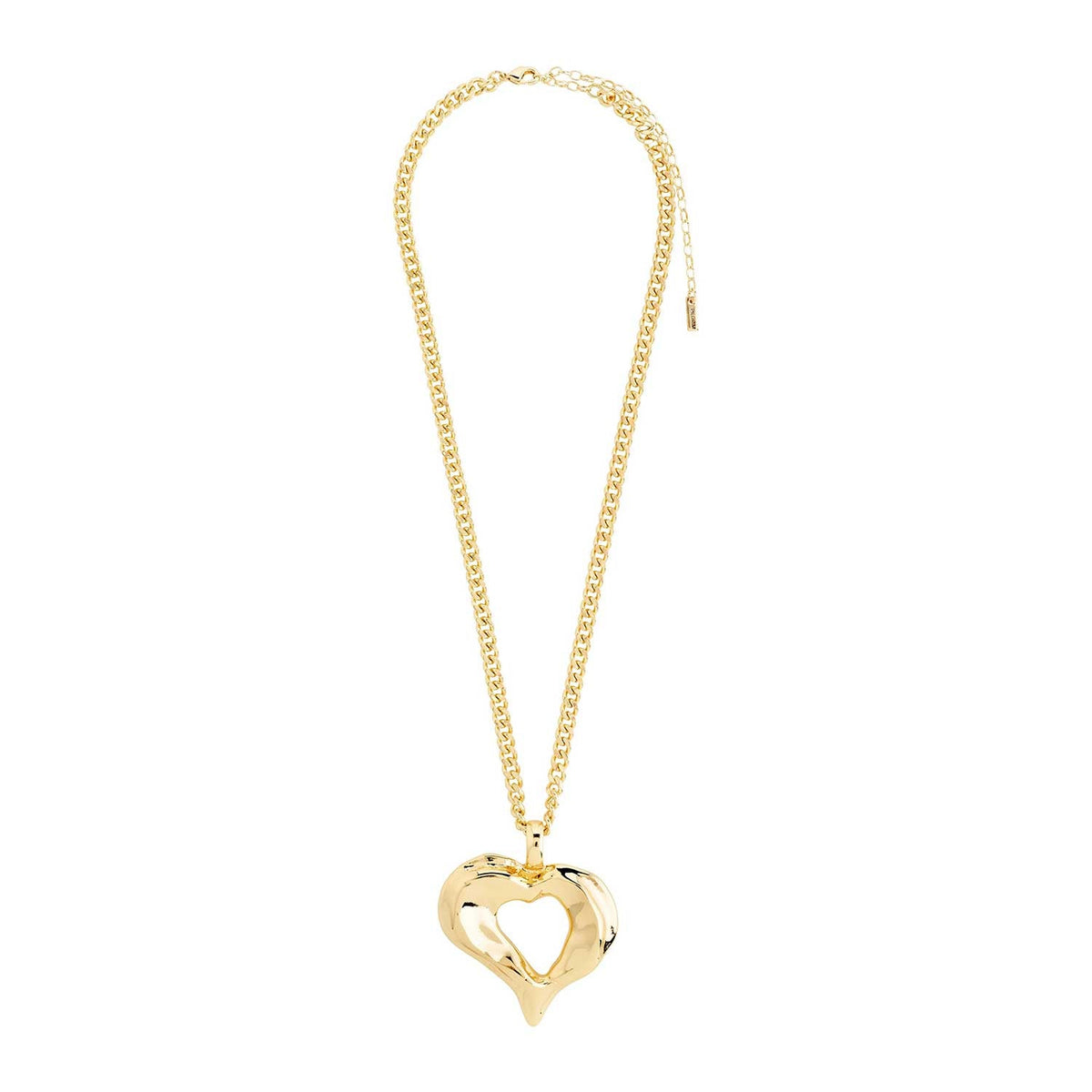 Collier TIDE avec cœur – finition plaquée or de Pilgrim
