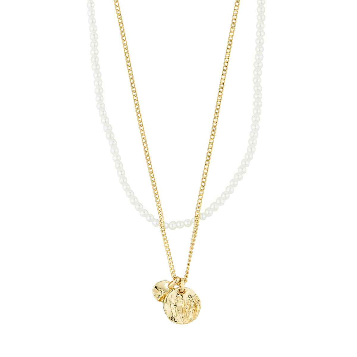 Colliers LENNON avec perles – ensemble 2-en-1 – plaqué or de Pilgrim
