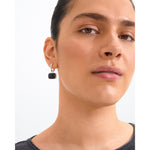 Créoles NOW avec agate noire – plaqué argent de Pilgrim, vue 2