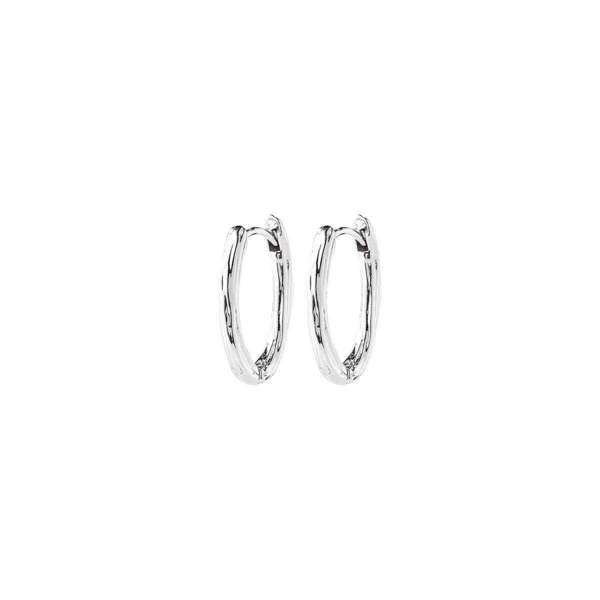 Créoles ovales NOW texturées – plaqué argent de Pilgrim