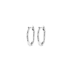 Créoles ovales NOW texturées – plaqué argent de Pilgrim