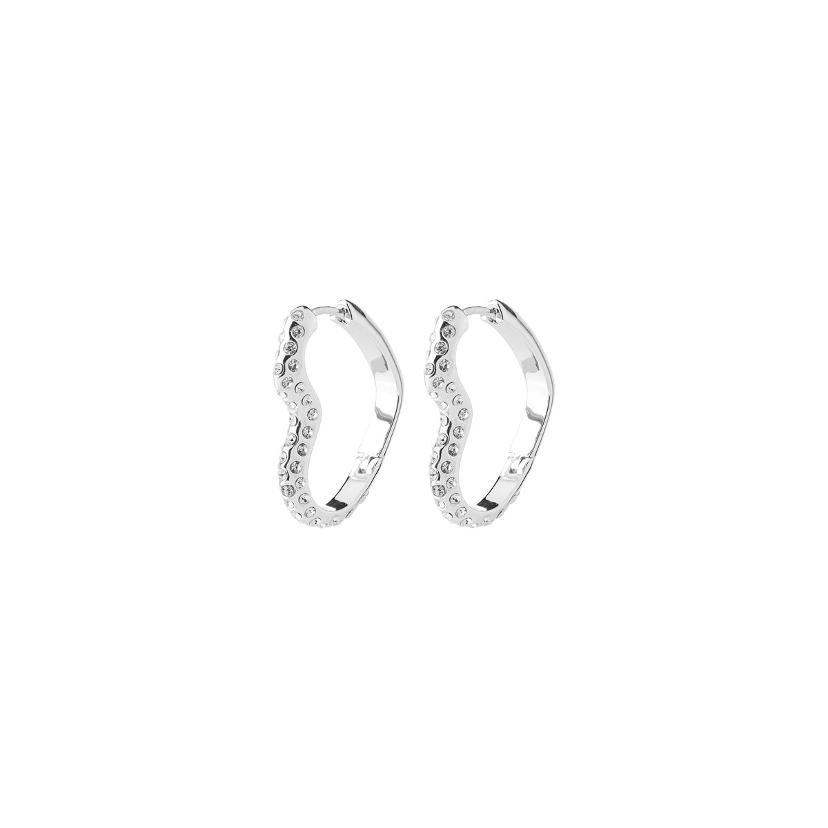 Créoles SORA en cœur avec cristaux – plaqué argent de Pilgrim