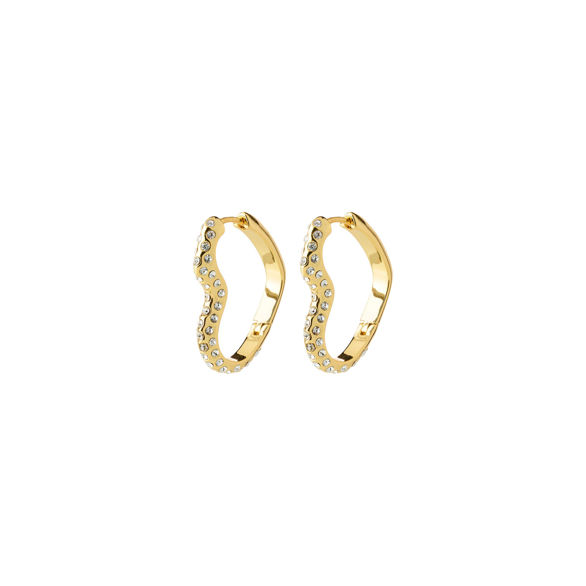 Créoles SORA en cœur avec cristaux – plaqué or de Pilgrim