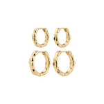 Boucles d’oreilles DARBY, ensemble 2 en 1 – finition plaquée or de Pilgrim