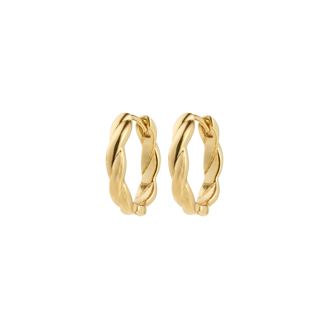 Boucles d’oreilles DECLAN anneaux torsadées – finition plaquée or de Pilgrim