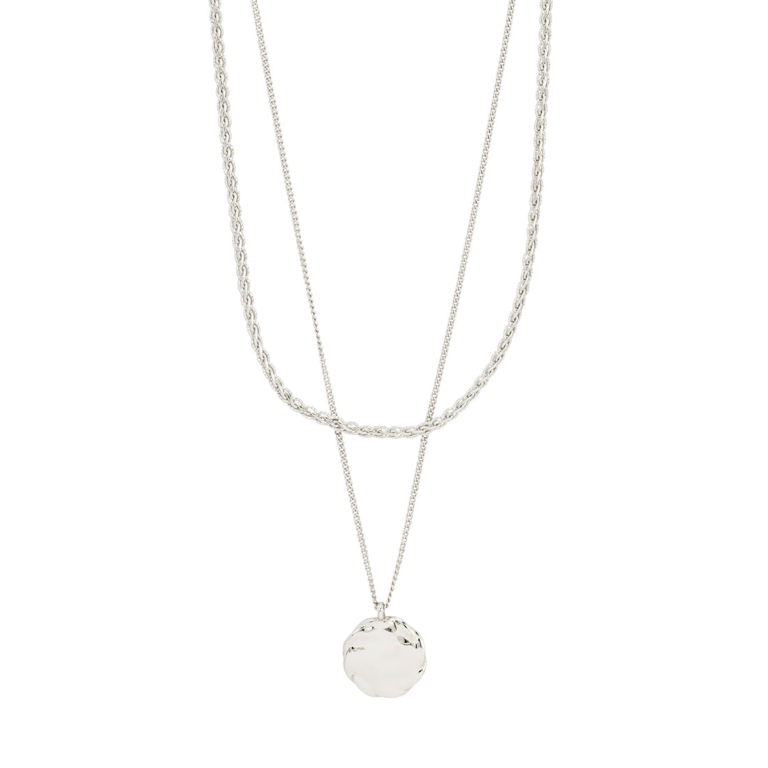 Collier DECLAN pièce 2-en-1 – finition plaquée argent de Pilgrim