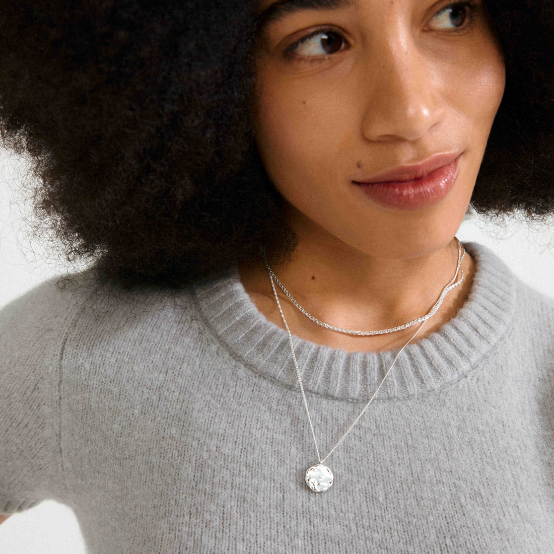 Collier DECLAN pièce 2-en-1 – finition plaquée argent de Pilgrim, vue 3