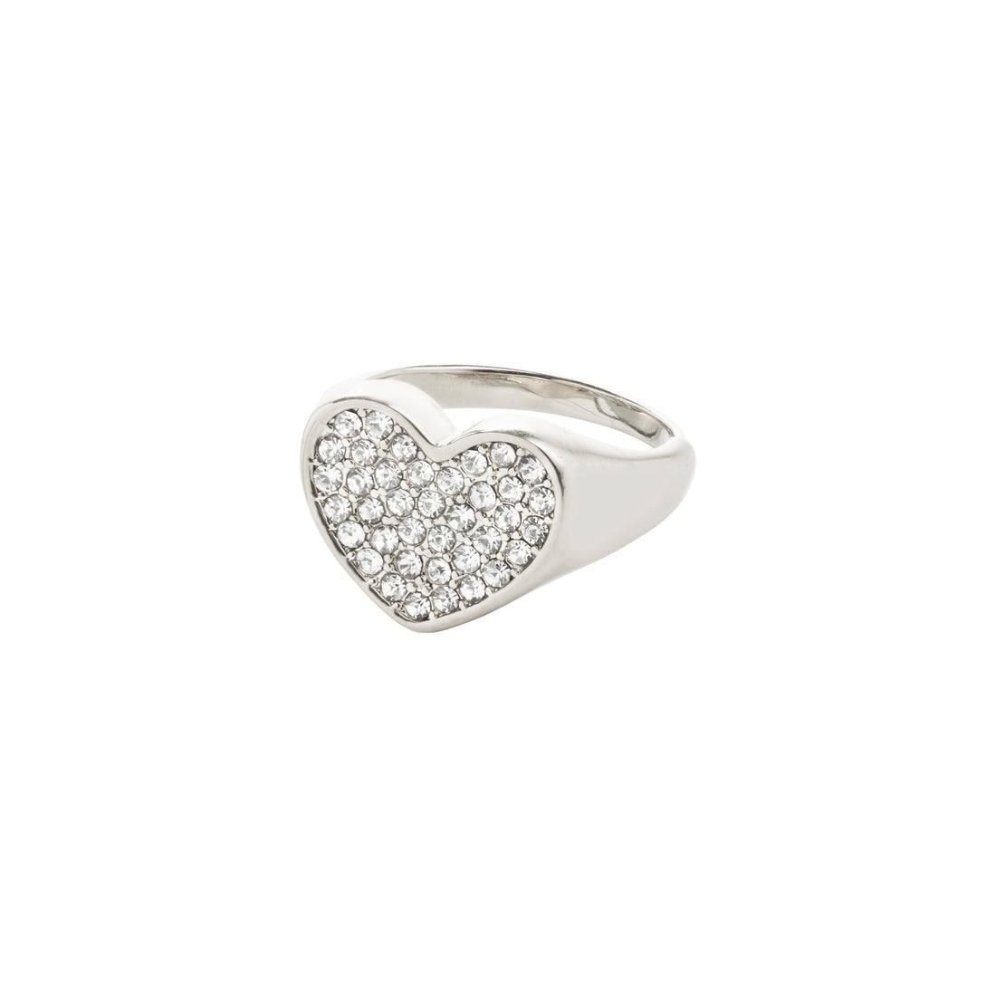 Bague EMMETT cœur cristaux – finition plaquée argent de Pilgrim