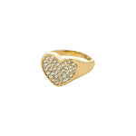 Bague EMMETT cœur cristaux – finition plaquée or de Pilgrim
