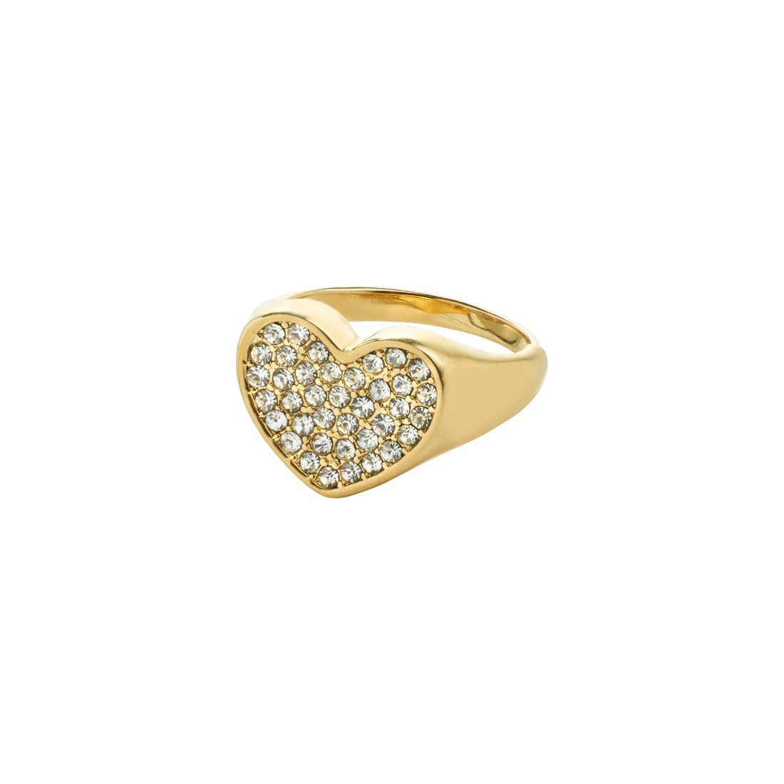 Bague EMMETT cœur cristaux – finition plaquée or de Pilgrim