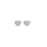 Boucles d’oreilles EMMETT cœur cristaux – finition plaquée argent de Pilgrim