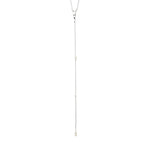 Collier ERON en Y avec perle – finition plaquée argent de Pilgrim