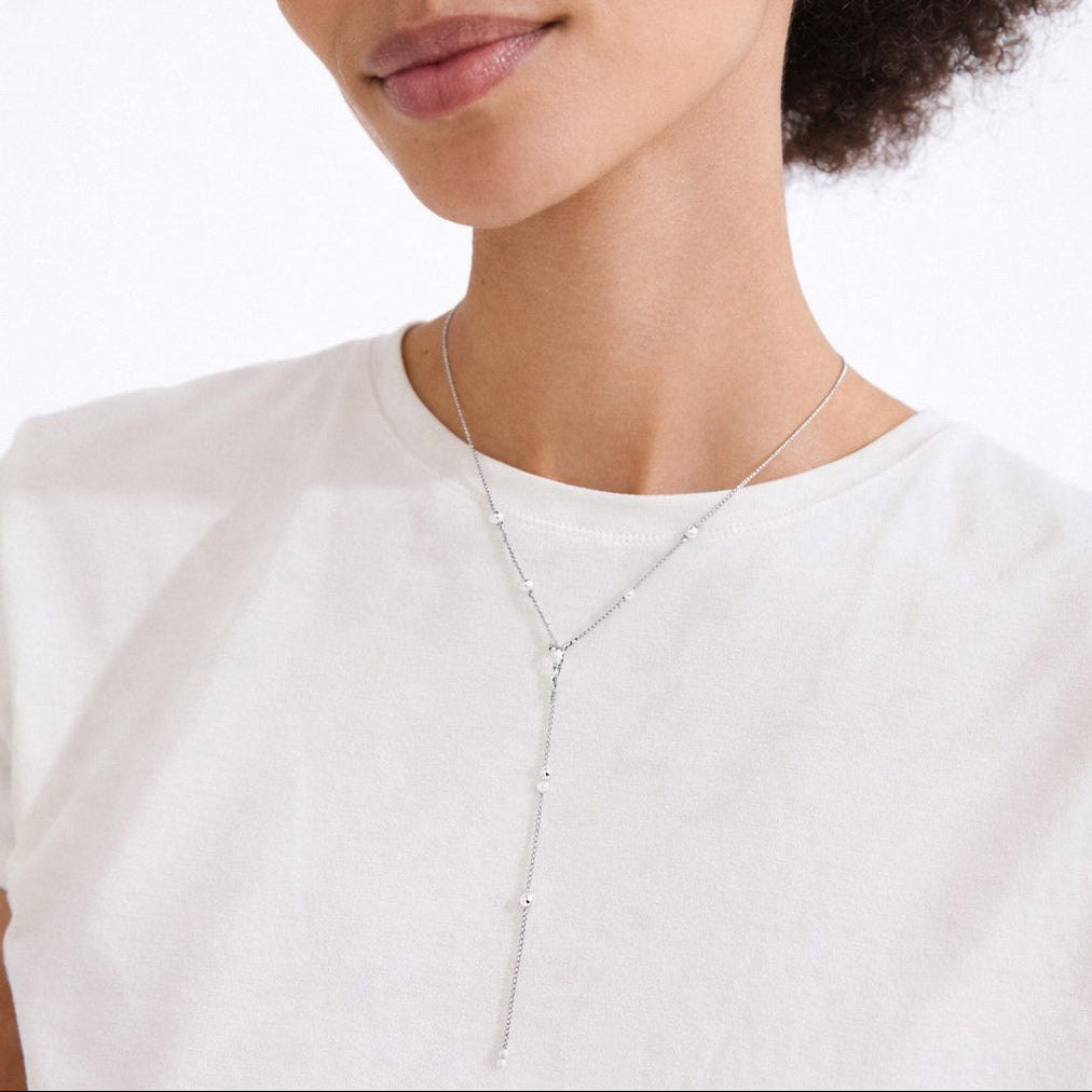 Collier ERON en Y avec perle – finition plaquée argent de Pilgrim, vue 3