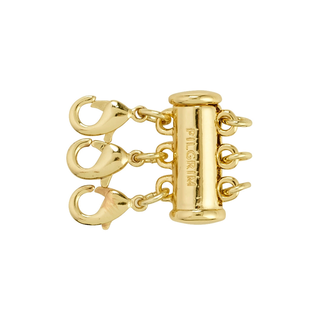 Fermoir pour trois colliers – plaqué or de Pilgrim