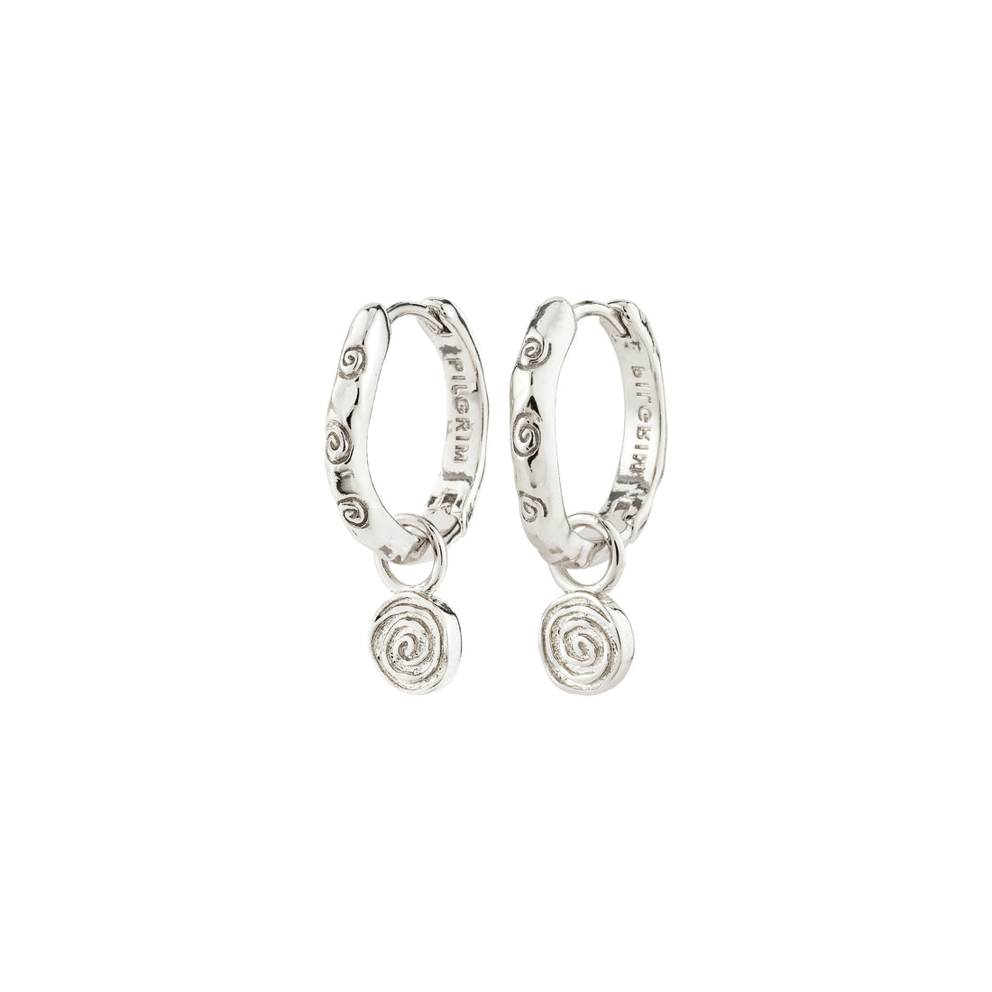 Fire anneaux pendentif spirale – finition plaquée argent de Pilgrim