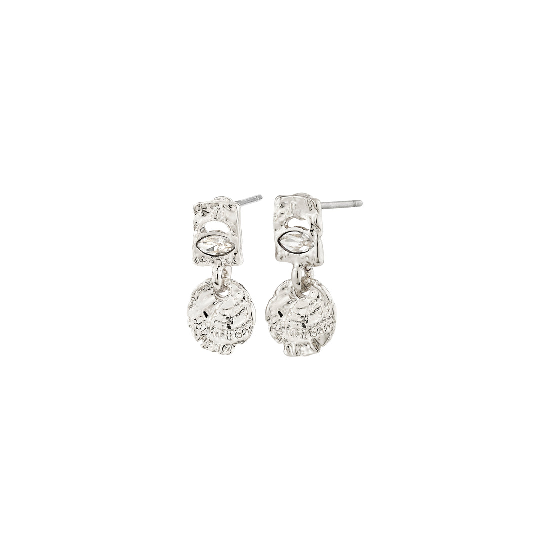 Fire boucles d'oreilles pendentifs cristaux – finition plaquée argent de Pilgrim