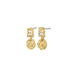 Fire boucles d'oreilles pendentifs cristaux – finition plaquée or de Pilgrim