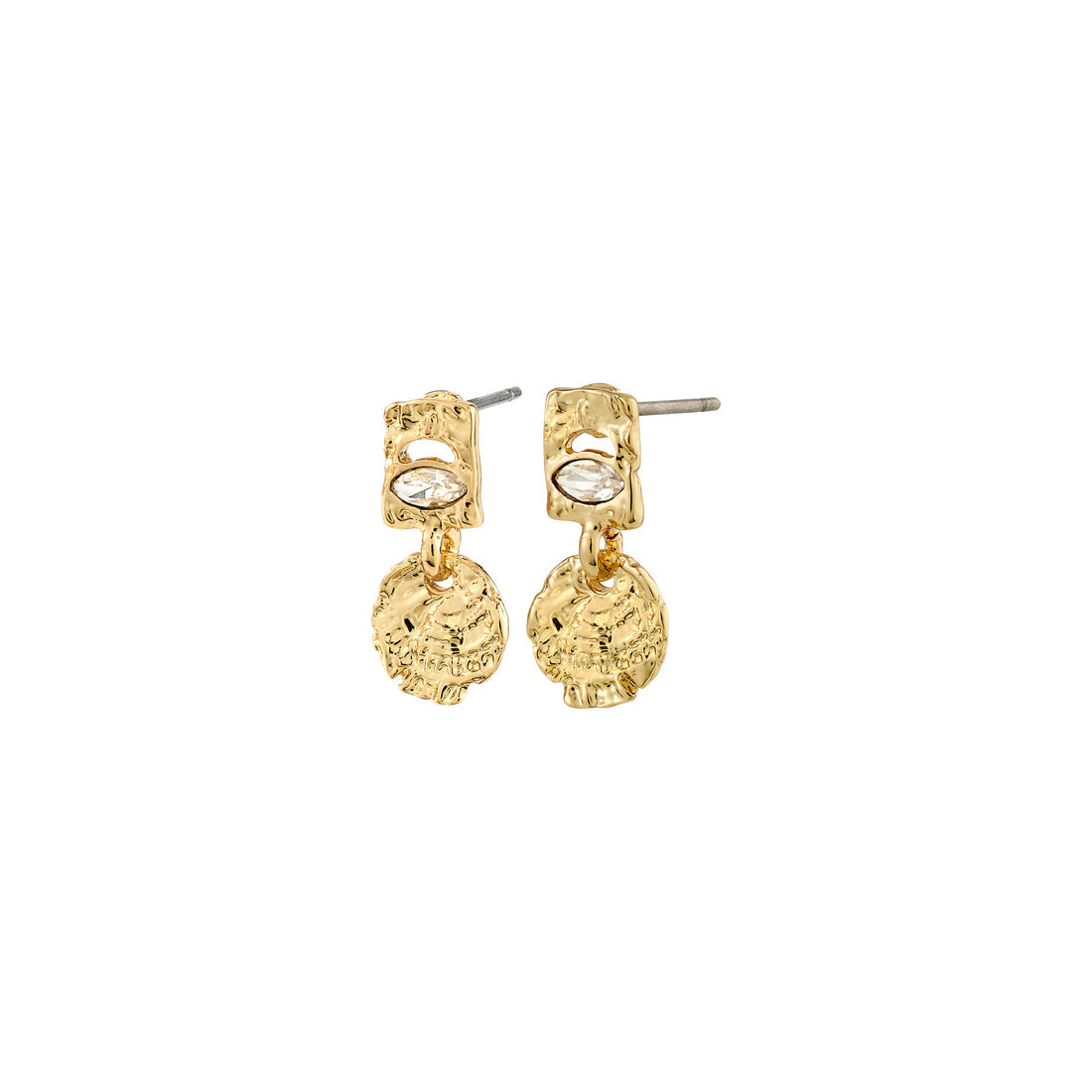Fire boucles d'oreilles pendentifs cristaux – finition plaquée or de Pilgrim