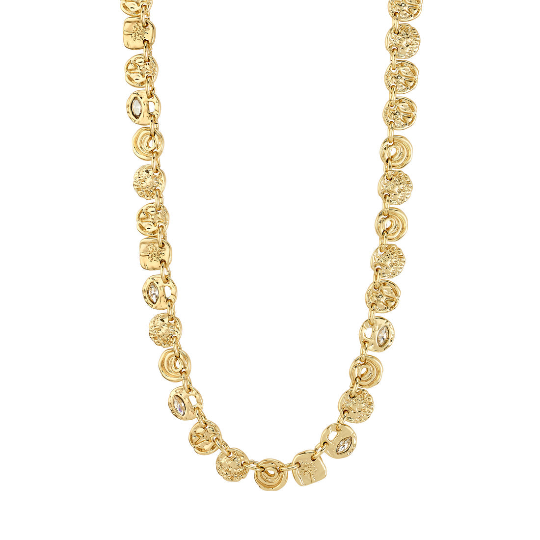Fire collier pièces et cristaux – finition plaquée or de Pilgrim
