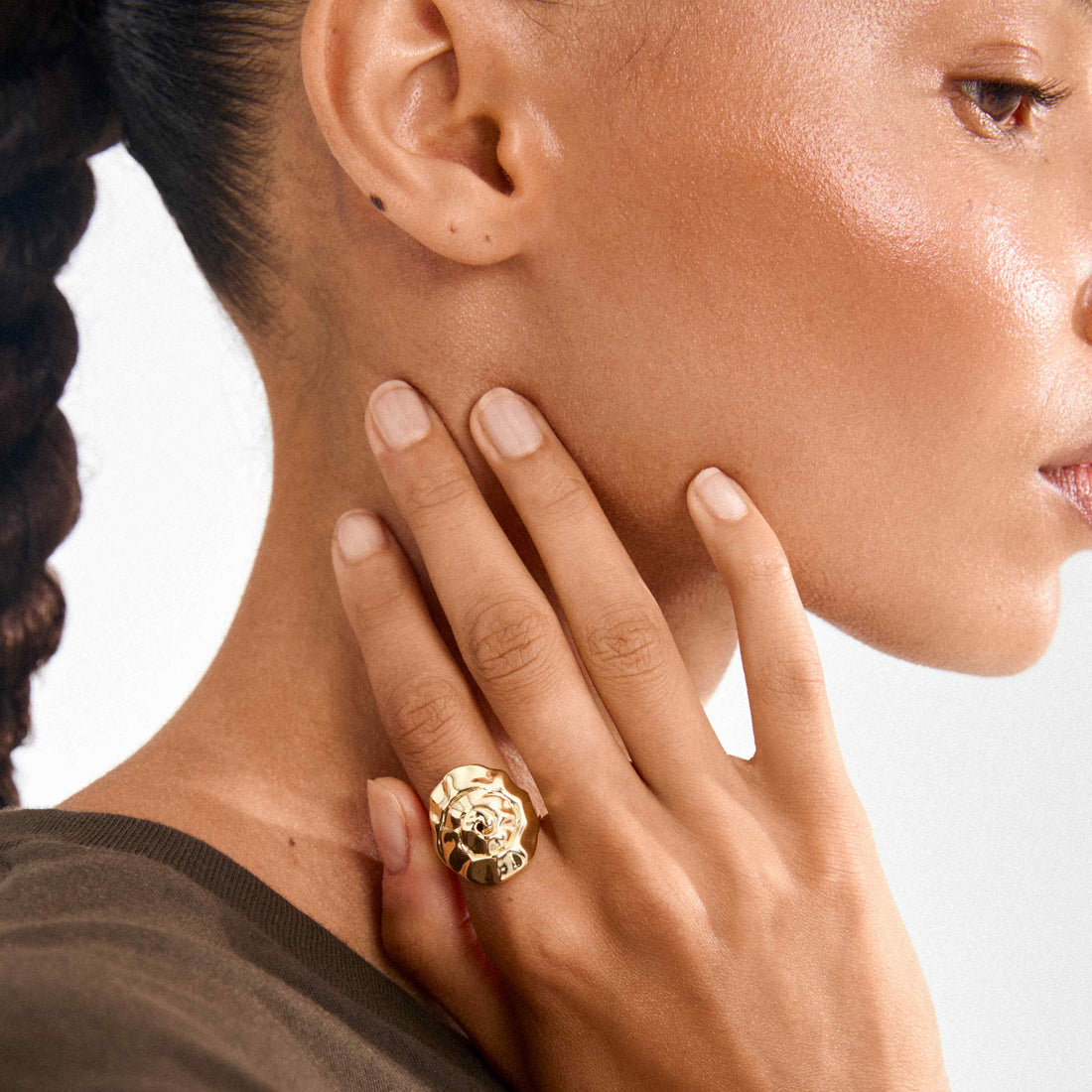 Bague HAZE coquillage – finition plaquée or de Pilgrim, vue 2