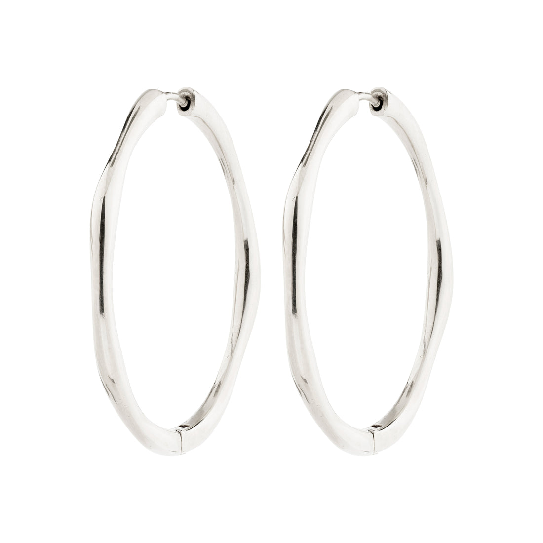 Boucles d'oreilles HAZE anneaux fins – finition plaquée argent de Pilgrim