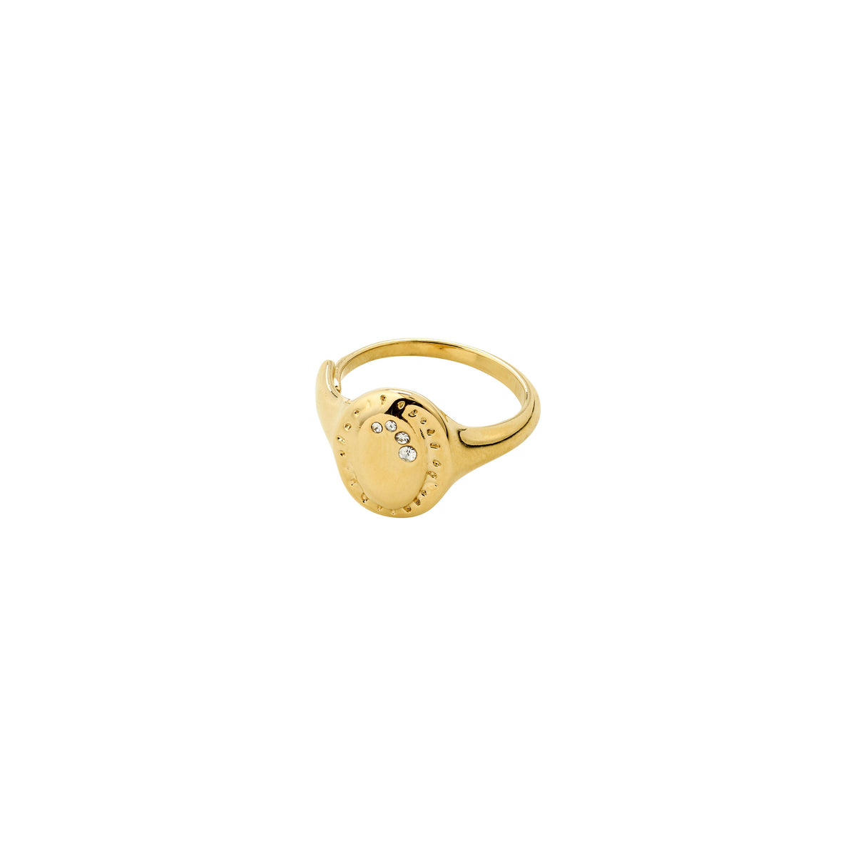 Bague HERE chevalière cristaux – finition plaquée or de Pilgrim, vue 1