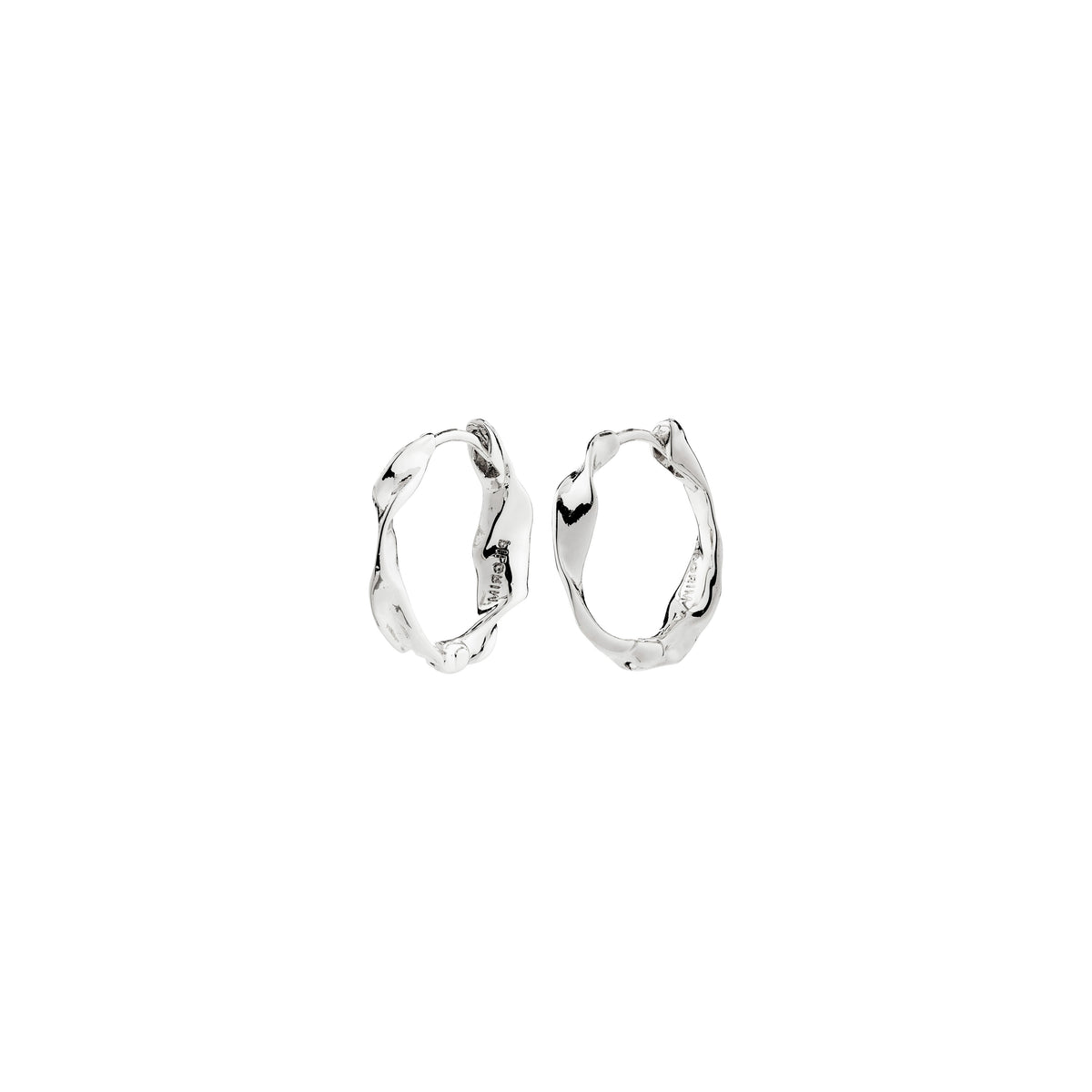 Boucles d'oreilles HERE torsadées – finition plaquée argent de Pilgrim, vue 1