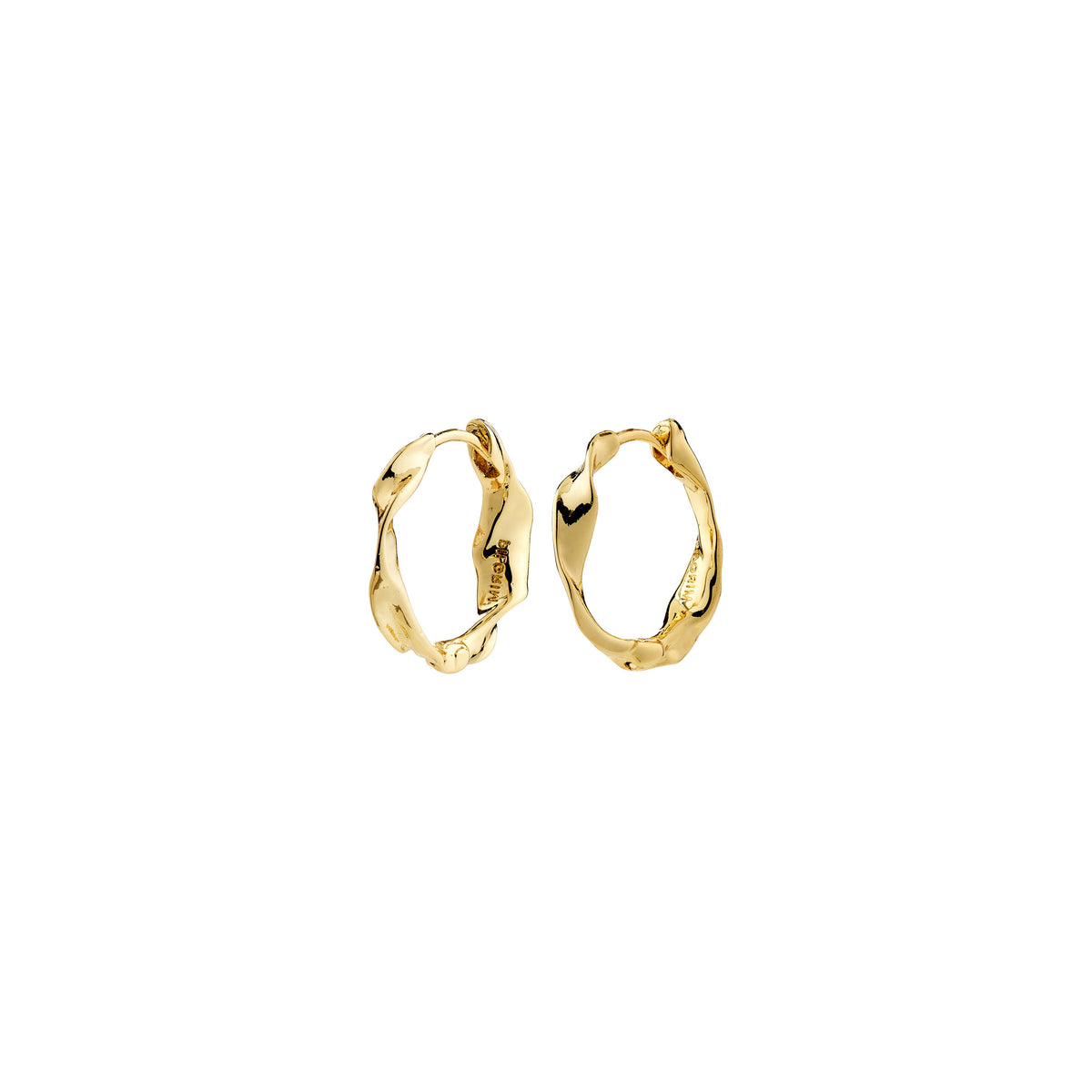 Boucles d'oreilles HERE torsadées – finition plaquée or de Pilgrim, vue 1