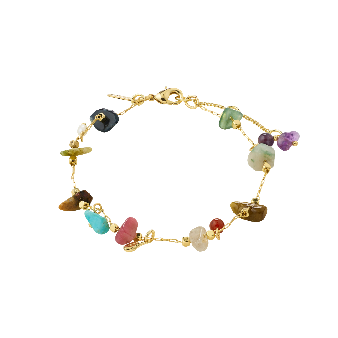 Bracelet HERE pierres semi-précieuses – finition plaquée or de Pilgrim, vue 1