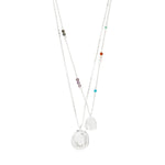 Collier HERE à pendentif 2-en-1 – finition plaquée argent de Pilgrim, vue 1