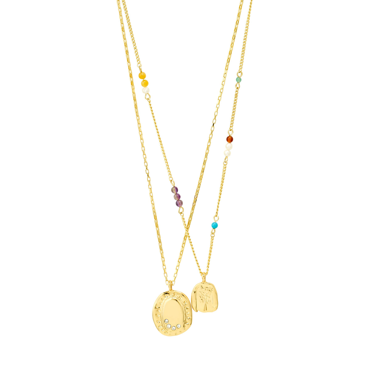 Collier HERE à pendentif 2-en-1 – finition plaquée or de Pilgrim, vue 1