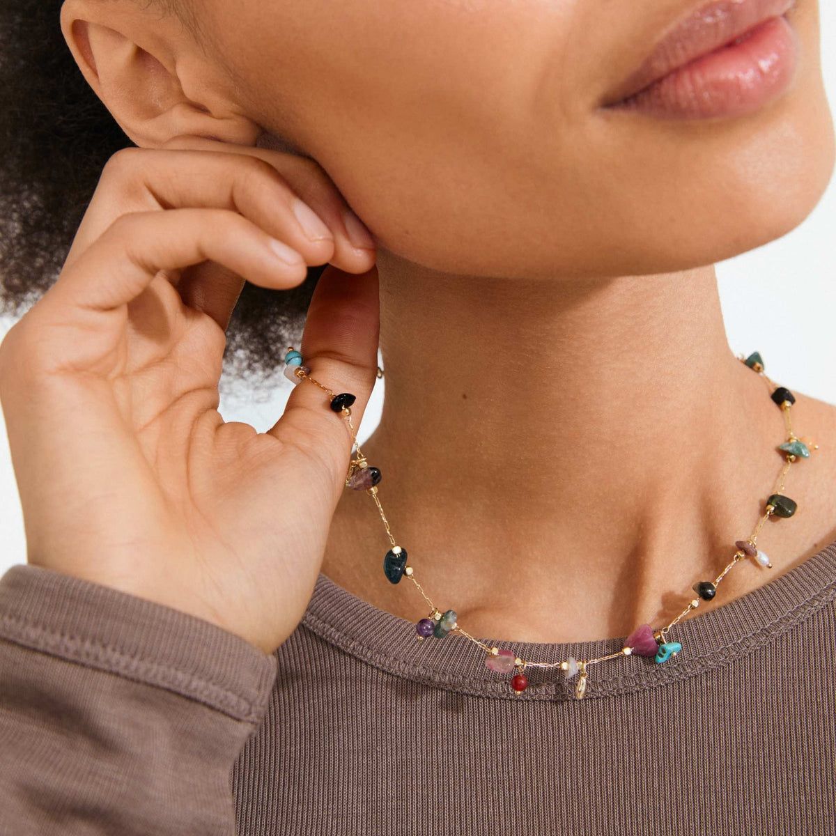 Collier HERE pierres semi-précieuses – finition plaquée or de Pilgrim, vue 2
