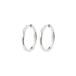 Boucles d'oreilles INNER ondulées – finition plaquée argent de Pilgrim, vue 1