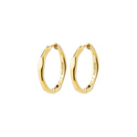 Boucles d'oreilles INNER ondulées – finition plaquée or de Pilgrim, vue 1