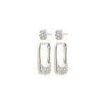 Boucles d’oreilles INSTANT ensemble 2 en 1 – finition plaquée argent de Pilgrim