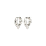 Iris boucles d'oreilles anneaux cœur – finition plaquée argent de Pilgrim