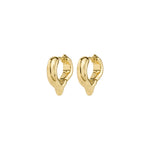 Iris boucles d'oreilles anneaux cœur – finition plaquée or de Pilgrim