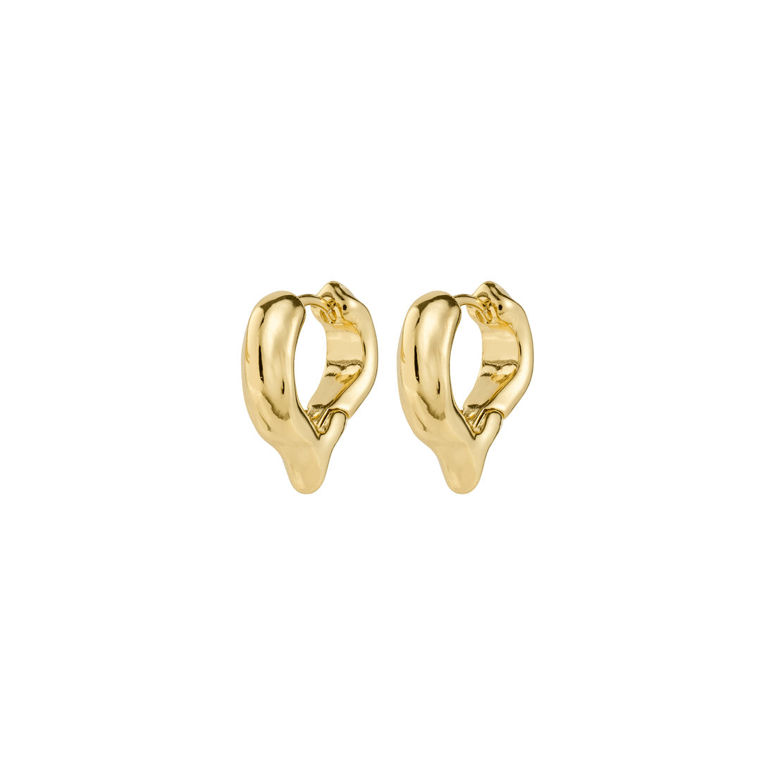 Iris boucles d'oreilles anneaux cœur – finition plaquée or de Pilgrim