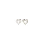 Iris boucles d'oreilles cœur – finition plaquée argent de Pilgrim