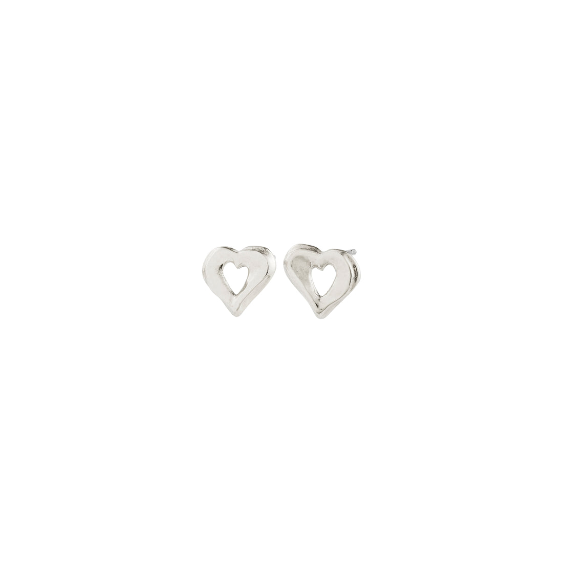 Iris boucles d'oreilles cœur – finition plaquée argent de Pilgrim