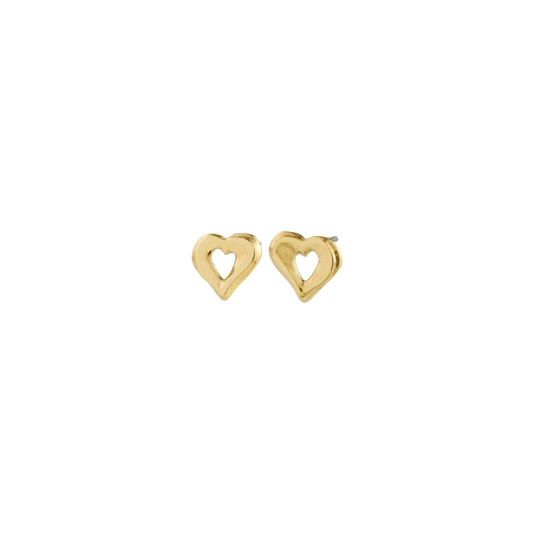 Iris boucles d'oreilles cœur – finition plaquée or de Pilgrim