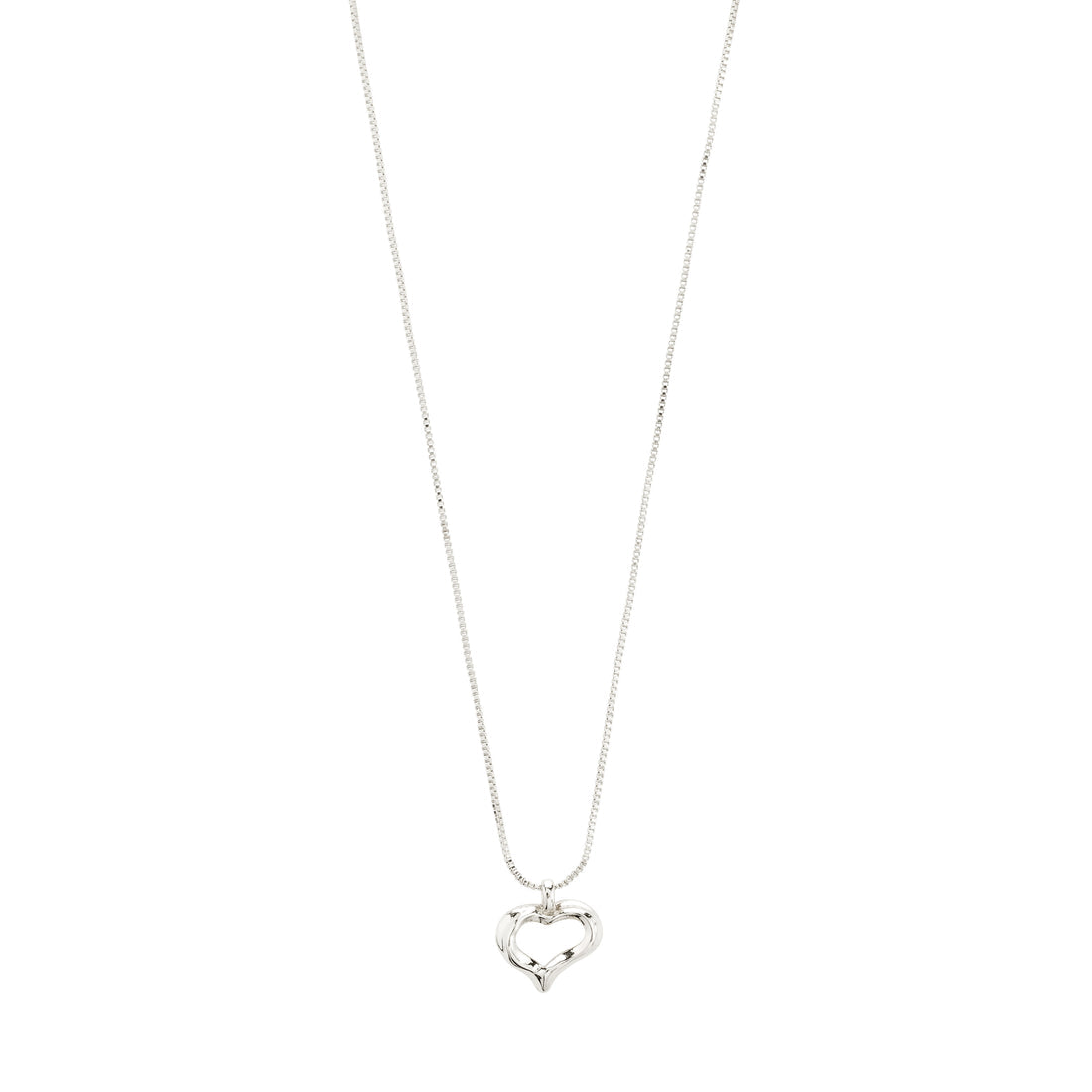 Iris collier pendentif cœur – finition plaquée argent de Pilgrim