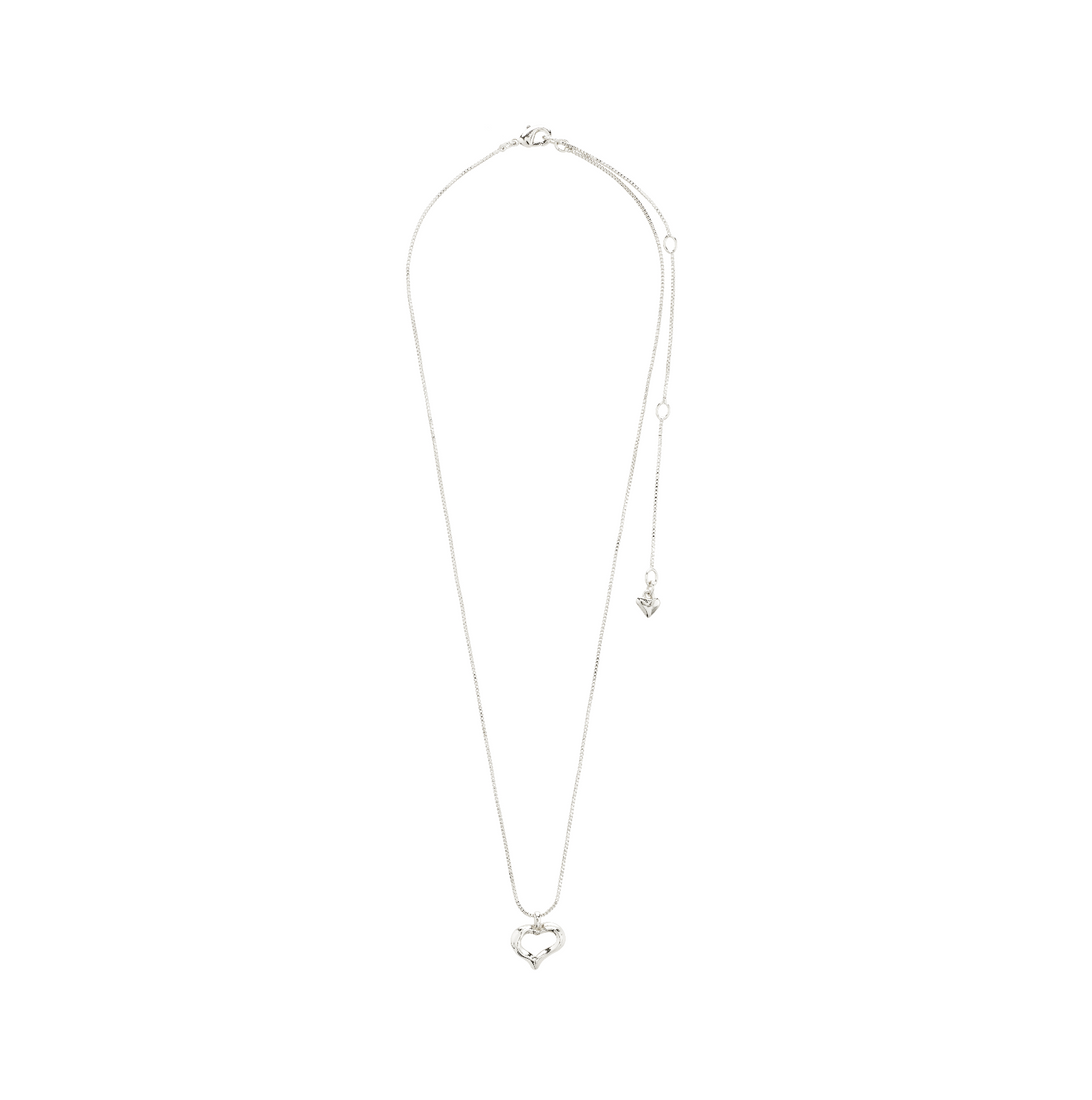 Iris collier pendentif cœur – finition plaquée argent de Pilgrim, vue 2