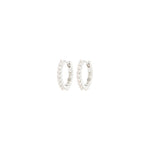 Boucles d'oreilles KALIA anneaux perles – finition plaquée argent de Pilgrim