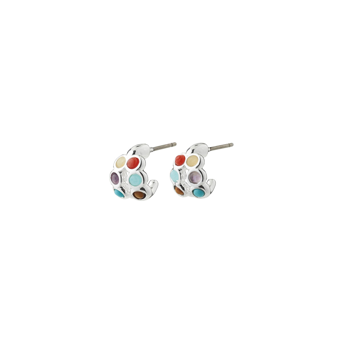 Boucles d'oreilles LONNIE pierres semi-précieuses – finition plaquée argent de Pilgrim, vue 1